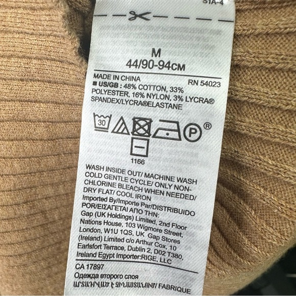 Banana Republic Ribbed Knit Sleeveless Cassic Scoop Neck Tan/Brown Top Medium - Picture 4 of 5